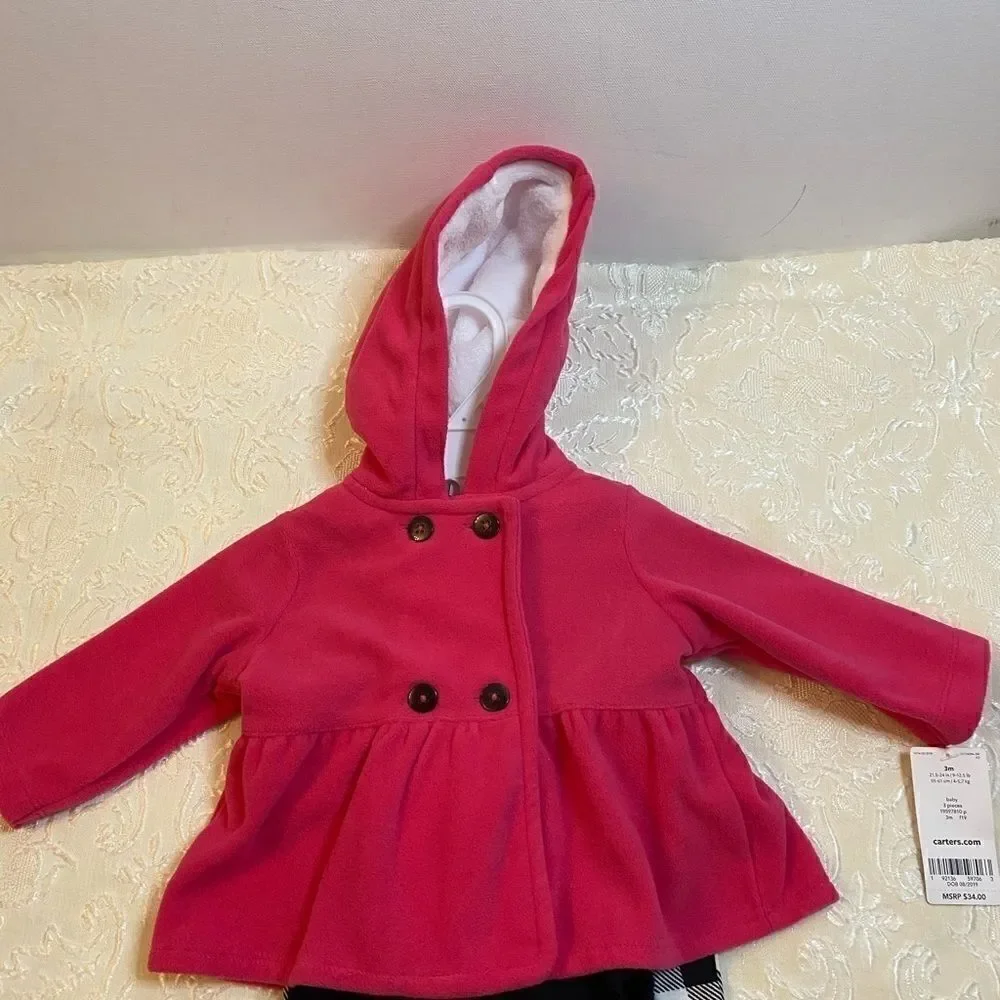 Carter’s pink Baby girl 3 pieces cardigan set 3 M